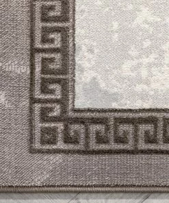 Well Woven Faye Retro Border Pattern Grey Glam Rug