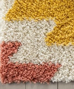 Well Woven Titan Southwestern Tribal Ivory Blue Rainbow Shag Rug Global