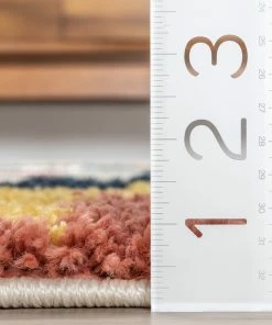 Well Woven Titan Southwestern Tribal Ivory Blue Rainbow Shag Rug Global