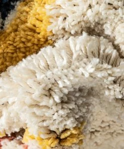 Well Woven Blaer Moroccan Ethnic Diamond Ivory Rainbow Shag Rug