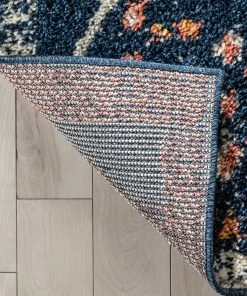 Well Woven Sansa Moroccan Diamond Blue Rainbow Shag Rug Global