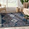 Well Woven Sansa Moroccan Diamond Blue Rainbow Shag Rug Global