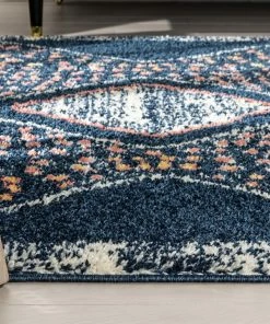Well Woven Sansa Moroccan Diamond Blue Rainbow Shag Rug Global