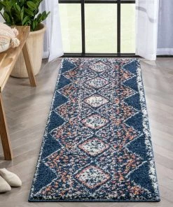 Well Woven Sansa Moroccan Diamond Blue Rainbow Shag Rug Global