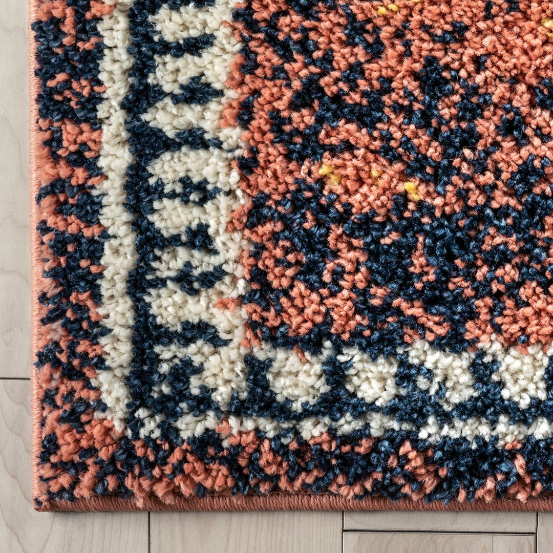 Well Woven Global Mowgli Tribal Moroccan Medallion Yellow Rust Rainbow Shag Rug 4 Well Woven Global Mowgli Tribal Moroccan Medallion Yellow Rust Rainbow Shag Rug