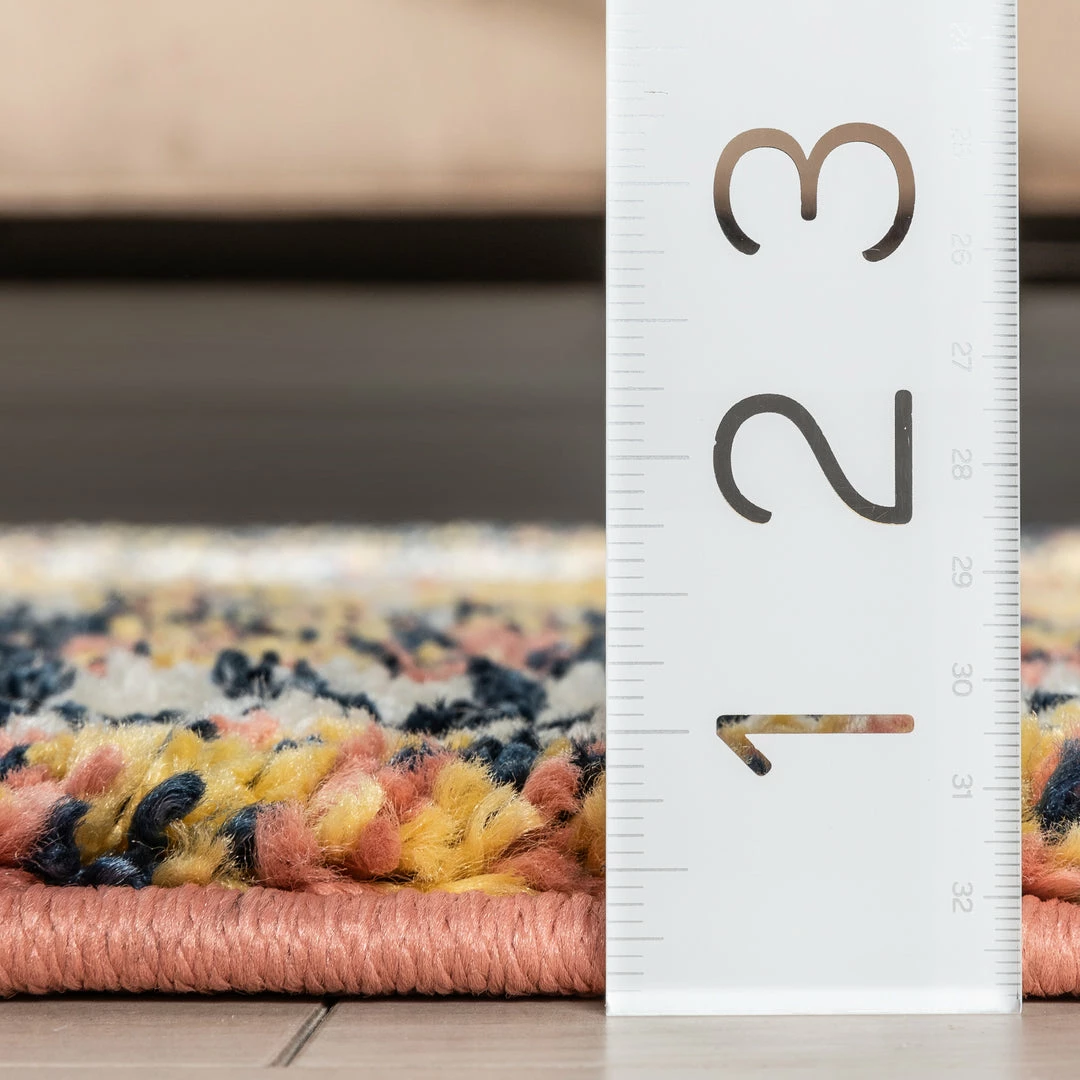 Well Woven Global Mowgli Tribal Moroccan Medallion Yellow Rust Rainbow Shag Rug 11 Well Woven Global Mowgli Tribal Moroccan Medallion Yellow Rust Rainbow Shag Rug