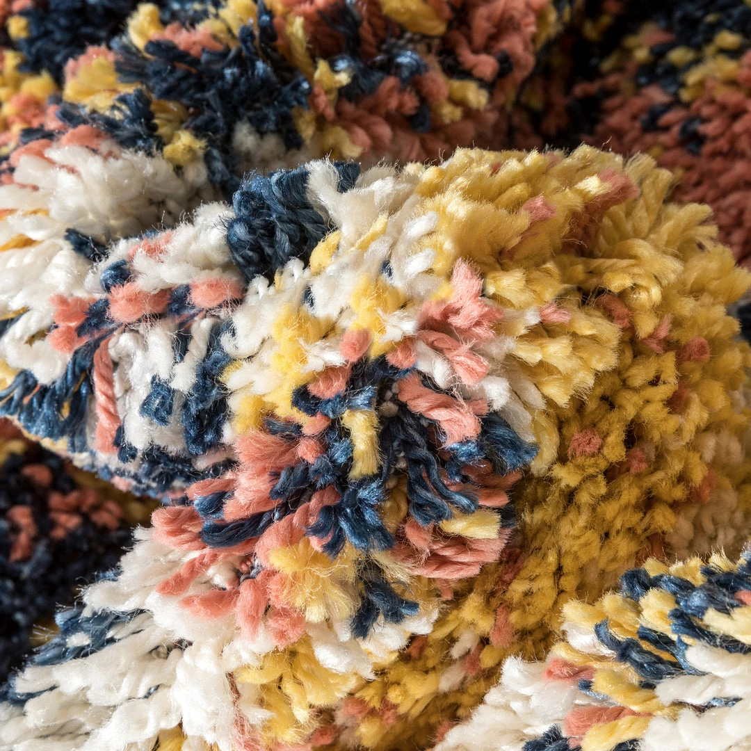 Well Woven Global Mowgli Tribal Moroccan Medallion Yellow Rust Rainbow Shag Rug 3 Well Woven Global Mowgli Tribal Moroccan Medallion Yellow Rust Rainbow Shag Rug