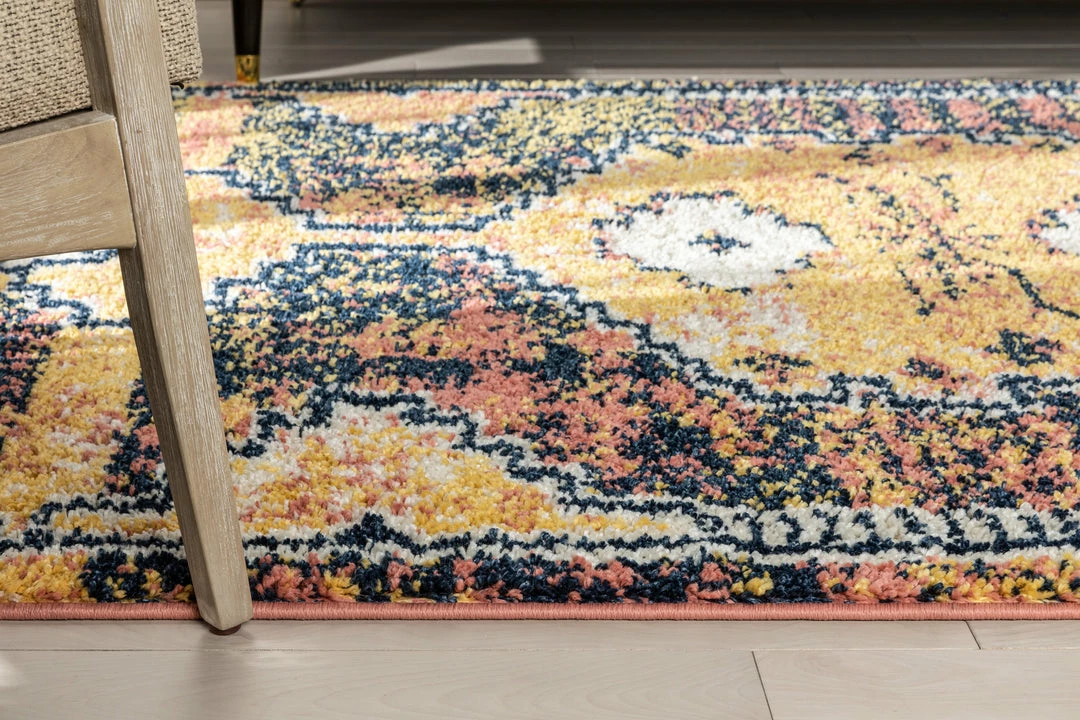 Well Woven Global Mowgli Tribal Moroccan Medallion Yellow Rust Rainbow Shag Rug 10 Well Woven Global Mowgli Tribal Moroccan Medallion Yellow Rust Rainbow Shag Rug