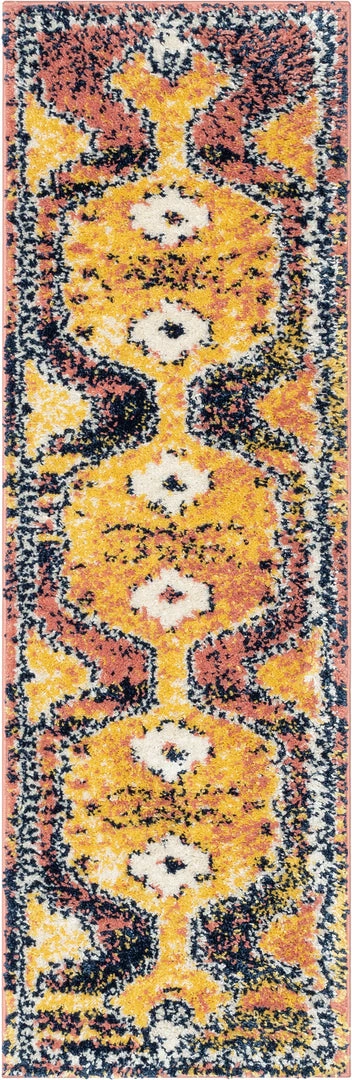 Well Woven Global Mowgli Tribal Moroccan Medallion Yellow Rust Rainbow Shag Rug 7 Well Woven Global Mowgli Tribal Moroccan Medallion Yellow Rust Rainbow Shag Rug