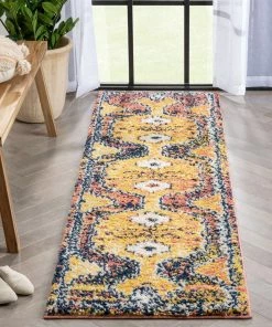 Well Woven Global Mowgli Tribal Moroccan Medallion Yellow Rust Rainbow Shag Rug 21 Well Woven Global Mowgli Tribal Moroccan Medallion Yellow Rust Rainbow Shag Rug