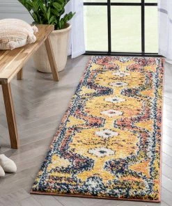 Well Woven Global Mowgli Tribal Moroccan Medallion Yellow Rust Rainbow Shag Rug 27 Well Woven Global Mowgli Tribal Moroccan Medallion Yellow Rust Rainbow Shag Rug