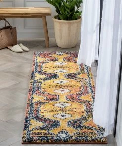 Well Woven Global Mowgli Tribal Moroccan Medallion Yellow Rust Rainbow Shag Rug 22 Well Woven Global Mowgli Tribal Moroccan Medallion Yellow Rust Rainbow Shag Rug