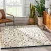 Well Woven Cricket Retro Dots Ivory Blue Rainbow Shag Rug