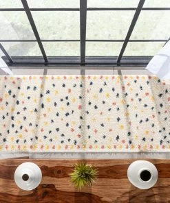 Well Woven Cricket Retro Dots Ivory Blue Rainbow Shag Rug