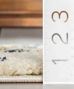 Well Woven Vintage Jax Retro Geometric Triangle Ivory Blue Rainbow Shag Rug 24 Well Woven Vintage Jax Retro Geometric Triangle Ivory Blue Rainbow Shag Rug