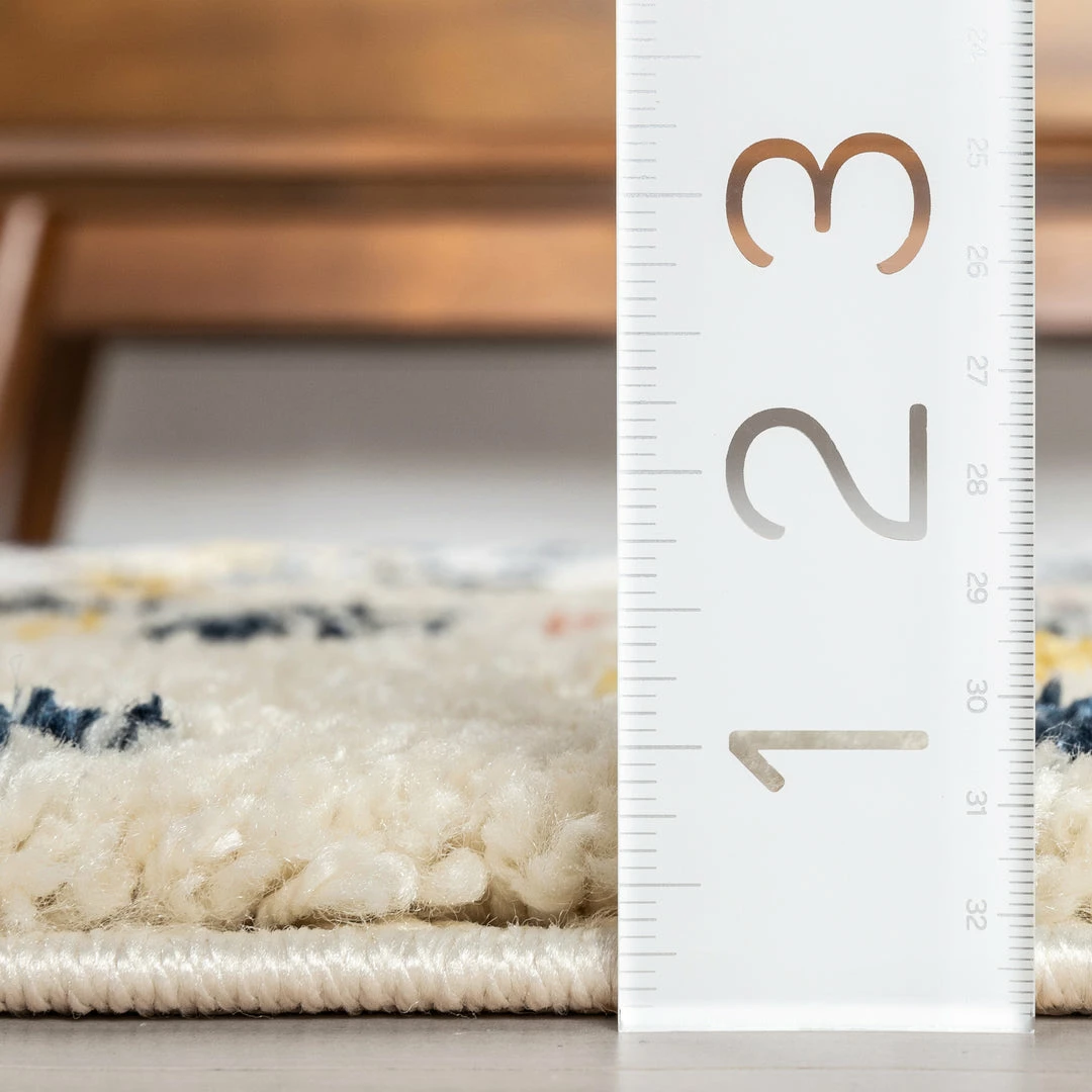 Well Woven Vintage Jax Retro Geometric Triangle Ivory Blue Rainbow Shag Rug 11 Well Woven Vintage Jax Retro Geometric Triangle Ivory Blue Rainbow Shag Rug