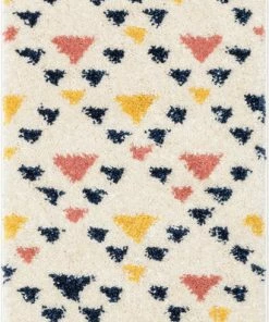 Well Woven Vintage Jax Retro Geometric Triangle Ivory Blue Rainbow Shag Rug 20 Well Woven Vintage Jax Retro Geometric Triangle Ivory Blue Rainbow Shag Rug