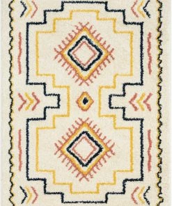 Well Woven Audi Ethnic Medallion Ivory Rainbow Shag Rug Global
