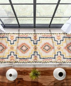 Well Woven Audi Ethnic Medallion Ivory Rainbow Shag Rug Global