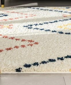 Well Woven Puma Moroccan Tribal Diamond Ivory Rainbow Shag Rug 23 Well Woven Puma Moroccan Tribal Diamond Ivory Rainbow Shag Rug