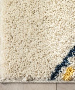 Well Woven Global Bodhi Moroccan Tribal Diamond Ivory Rainbow Shag Rug