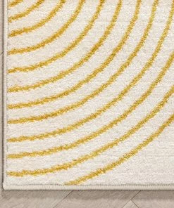 Well Woven Margot Gold Modern Geometric Boxes Lines 3D Textured Rug By Chill Rugs