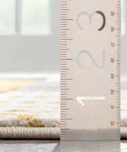 Well Woven Margot Gold Modern Geometric Boxes Lines 3D Textured Rug By Chill Rugs