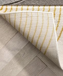 Well Woven Margot Gold Modern Geometric Boxes Lines 3D Textured Rug By Chill Rugs