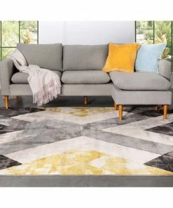 Well Woven Rosa Gold Modern Geometric 3D Textured Rug 18 Well Woven Rosa Gold Modern Geometric 3D Textured Rug