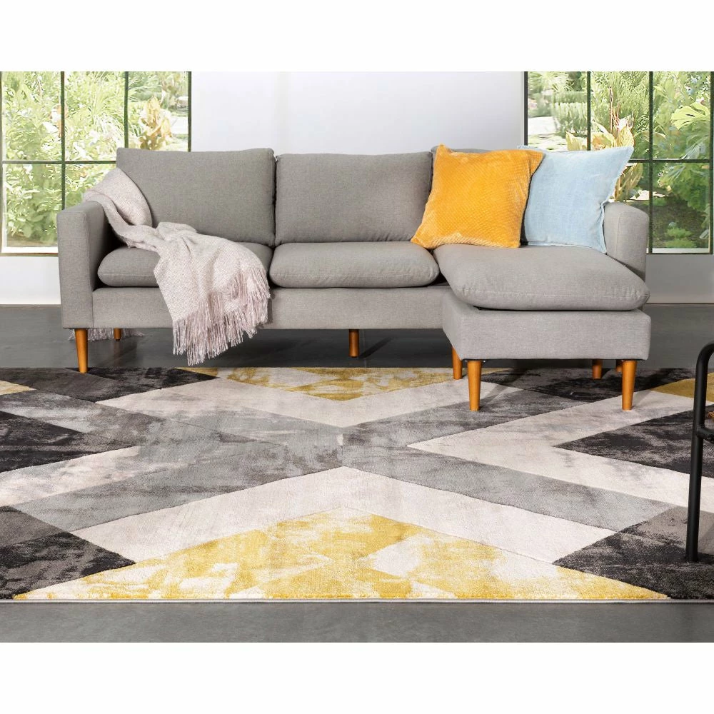 Well Woven Rosa Gold Modern Geometric 3D Textured Rug 6 Well Woven Rosa Gold Modern Geometric 3D Textured Rug