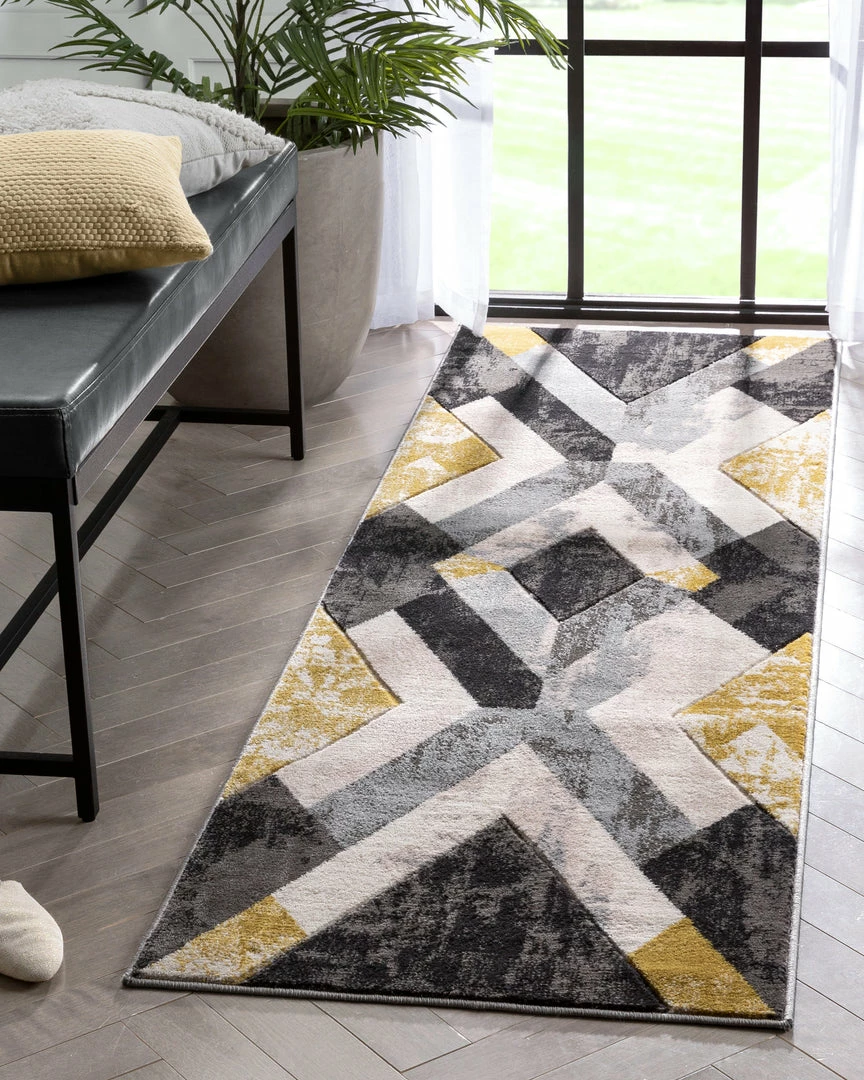 Well Woven Rosa Gold Modern Geometric 3D Textured Rug 9 Well Woven Rosa Gold Modern Geometric 3D Textured Rug