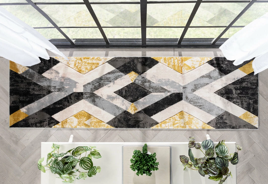 Well Woven Rosa Gold Modern Geometric 3D Textured Rug 10 Well Woven Rosa Gold Modern Geometric 3D Textured Rug