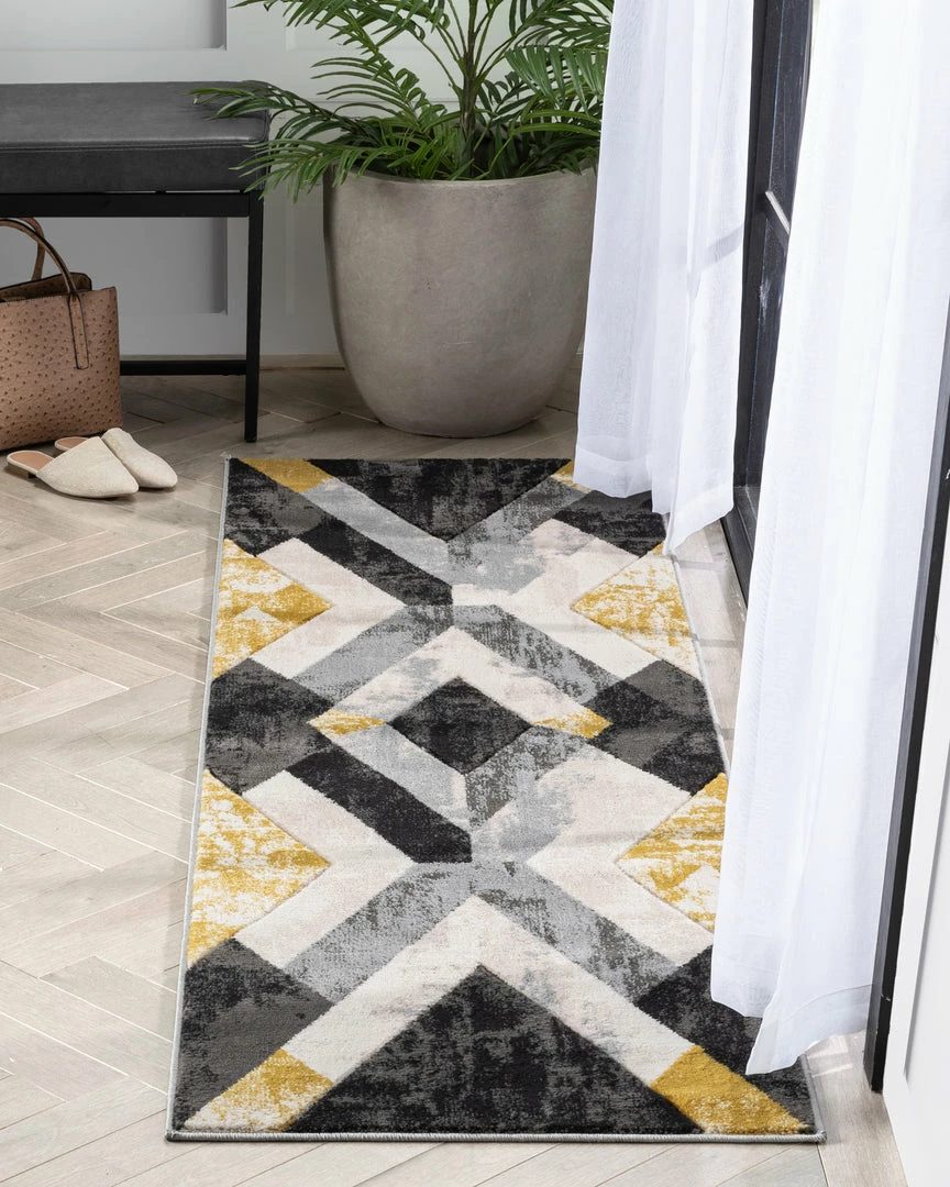 Well Woven Rosa Gold Modern Geometric 3D Textured Rug 11 Well Woven Rosa Gold Modern Geometric 3D Textured Rug