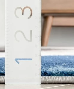 Well Woven Rosa Blue Modern Geometric 3D Textured Rug