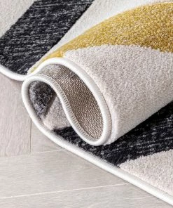 Well Woven Millie Gold Modern Zigzag Geometric 3D Textured Rug