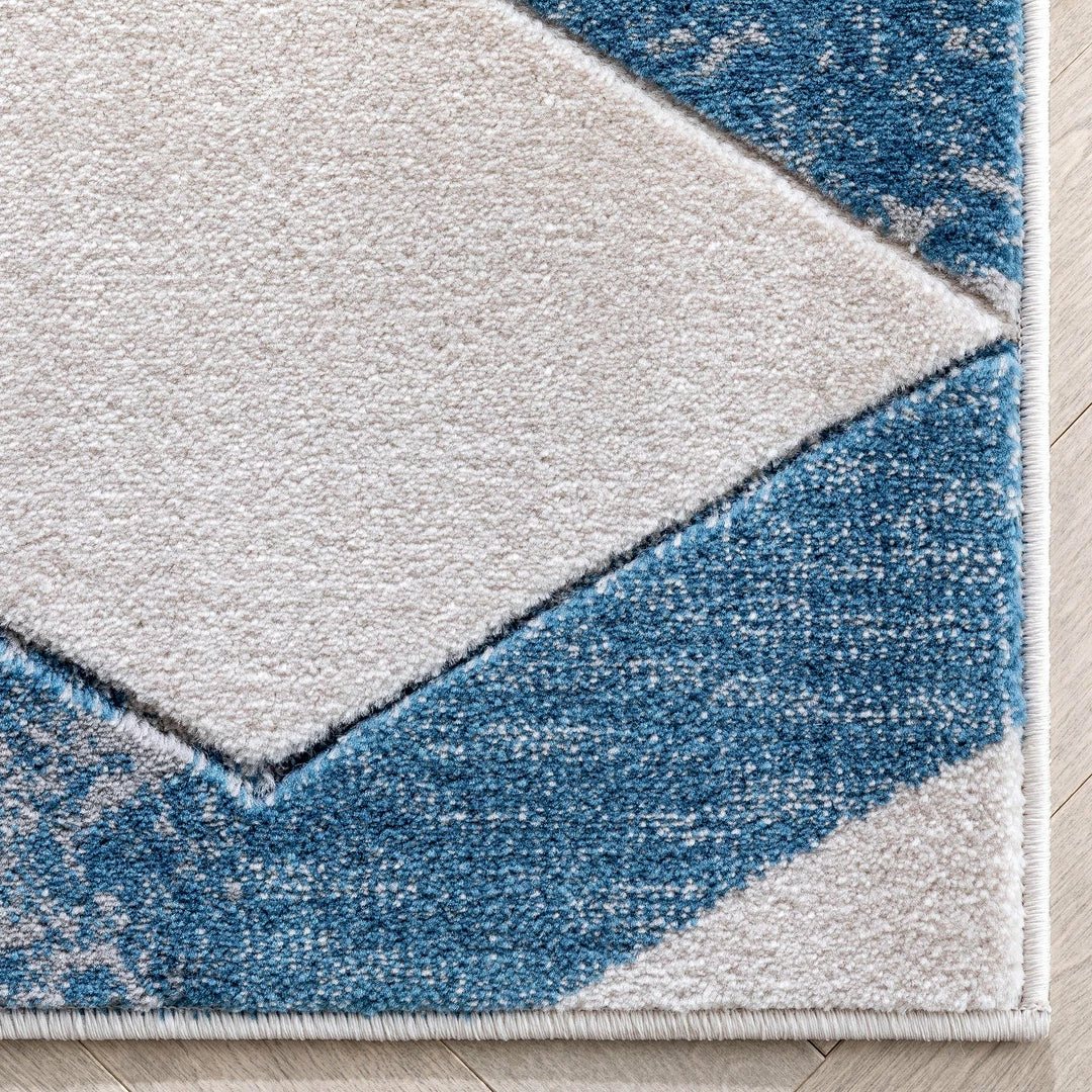 Well Woven Millie Blue Modern Zigzag Geometric 3D Textured Rug 4 Well Woven Millie Blue Modern Zigzag Geometric 3D Textured Rug