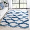 Well Woven Millie Blue Modern Zigzag Geometric 3D Textured Rug