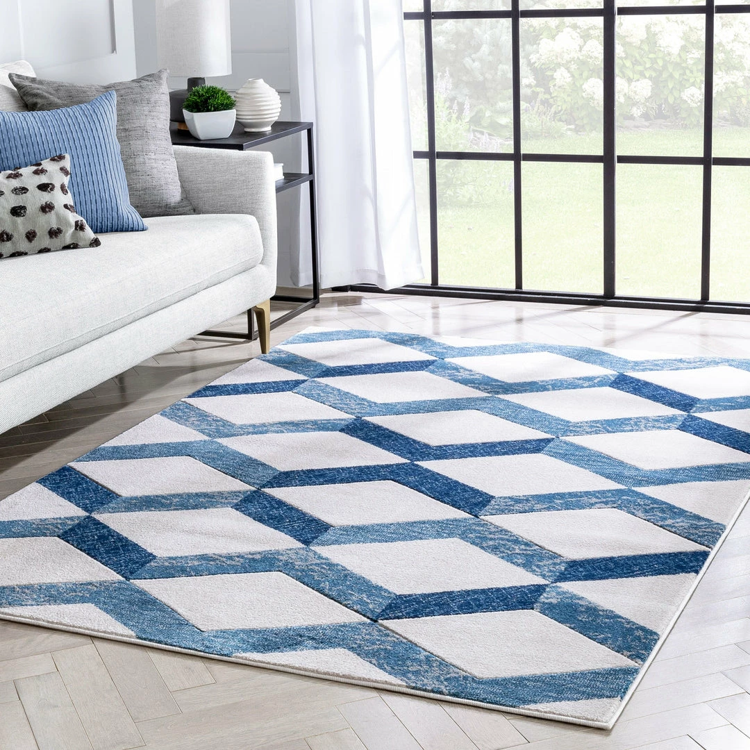Well Woven Millie Blue Modern Zigzag Geometric 3D Textured Rug 9 Well Woven Millie Blue Modern Zigzag Geometric 3D Textured Rug