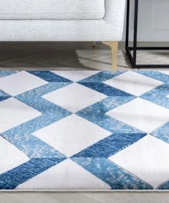 Well Woven Millie Blue Modern Zigzag Geometric 3D Textured Rug 14 Well Woven Millie Blue Modern Zigzag Geometric 3D Textured Rug