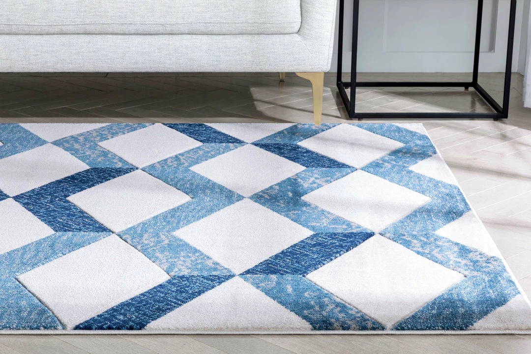 Well Woven Millie Blue Modern Zigzag Geometric 3D Textured Rug 6 Well Woven Millie Blue Modern Zigzag Geometric 3D Textured Rug