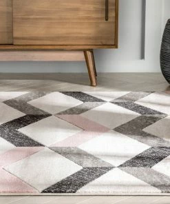 Well Woven Millie Blush Pink Modern Zigzag Geometric 3D Textured Rug 13 Well Woven Millie Blush Pink Modern Zigzag Geometric 3D Textured Rug