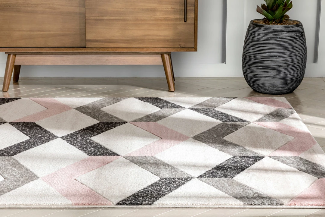 Well Woven Millie Blush Pink Modern Zigzag Geometric 3D Textured Rug 6 Well Woven Millie Blush Pink Modern Zigzag Geometric 3D Textured Rug
