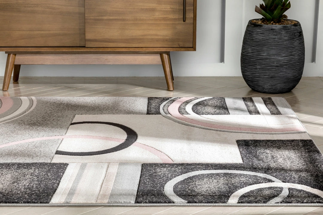 Well Woven Belle Blush Pink Modern Abstract Geometric 3D Textured Rug 6 Well Woven Belle Blush Pink Modern Abstract Geometric 3D Textured Rug