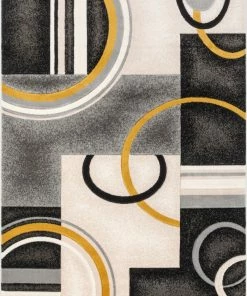 Well Woven Belle Gold Modern Abstract Geometric 3D Textured Rug