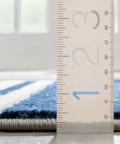 Well Woven Belle Dark Blue Modern Abstract Geometric 3D Textured Rug