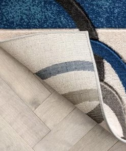 Well Woven Belle Dark Blue Modern Abstract Geometric 3D Textured Rug