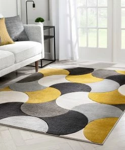 Well Woven Helena Gold Mid-Century Modern Abstract Geometric 3D Textured Rug 20 Well Woven Helena Gold Mid-Century Modern Abstract Geometric 3D Textured Rug