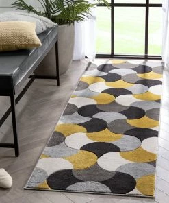 Well Woven Helena Gold Mid-Century Modern Abstract Geometric 3D Textured Rug 24 Well Woven Helena Gold Mid-Century Modern Abstract Geometric 3D Textured Rug
