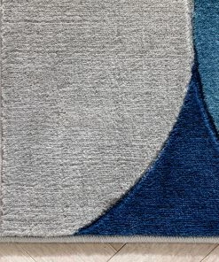 Well Woven Helena Blue Mid-Century Modern Abstract Geometric 3D Textured Rug