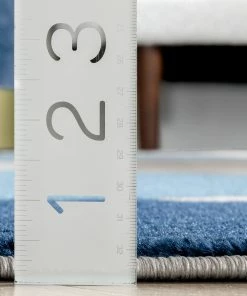 Well Woven Helena Blue Mid-Century Modern Abstract Geometric 3D Textured Rug